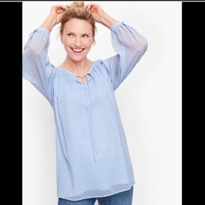 Talbots blue‎ and white poet shirtsize M